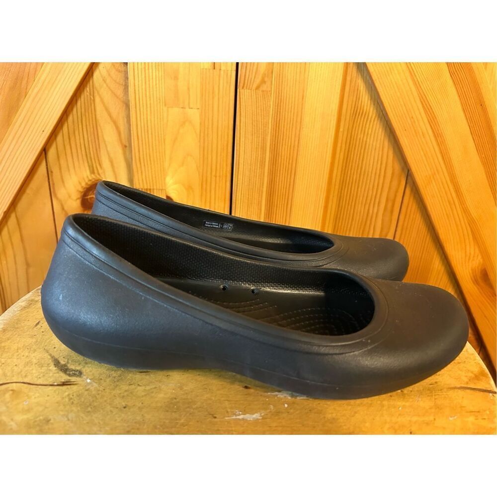 CROCS At Work Iconic Comfort Ballet Flats Black Women's Size 7 Nurse